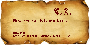 Modrovics Klementina névjegykártya
